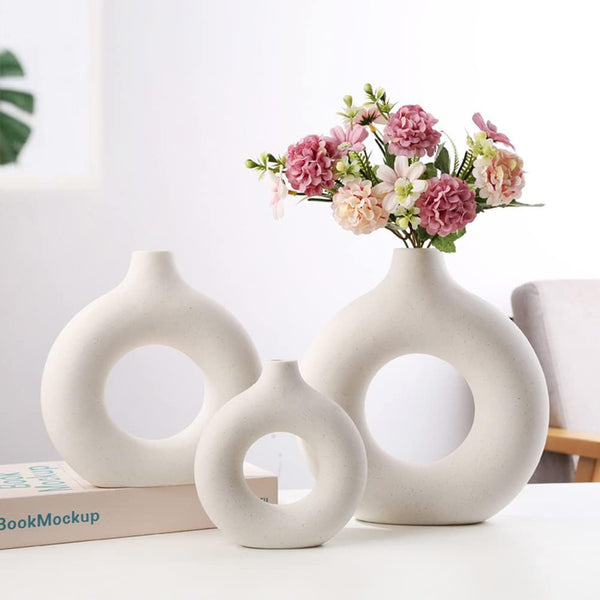 Ceramic Hollow Donut Vase